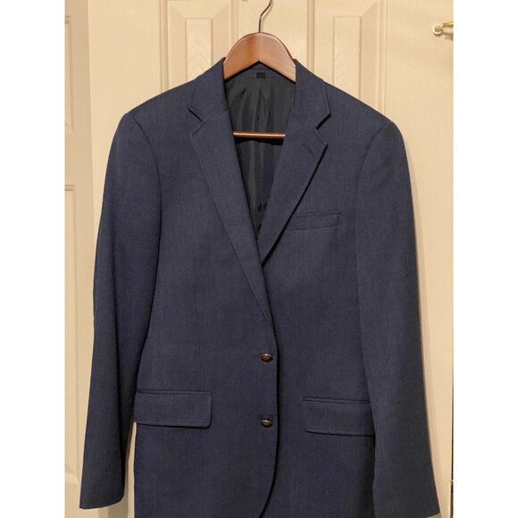 J Crew Thompson Blue University Blazer Men's 36R Single Breasted 2 Button Brass - Picture 3 of 9